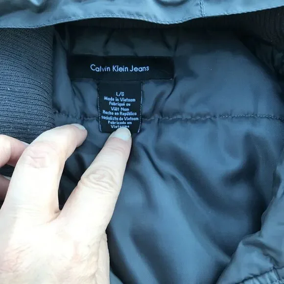 Calvin Klein Mens Full Zip Hooded Jacket Green & Gray Gunmetal Sz large READ - Picture 3 of 12